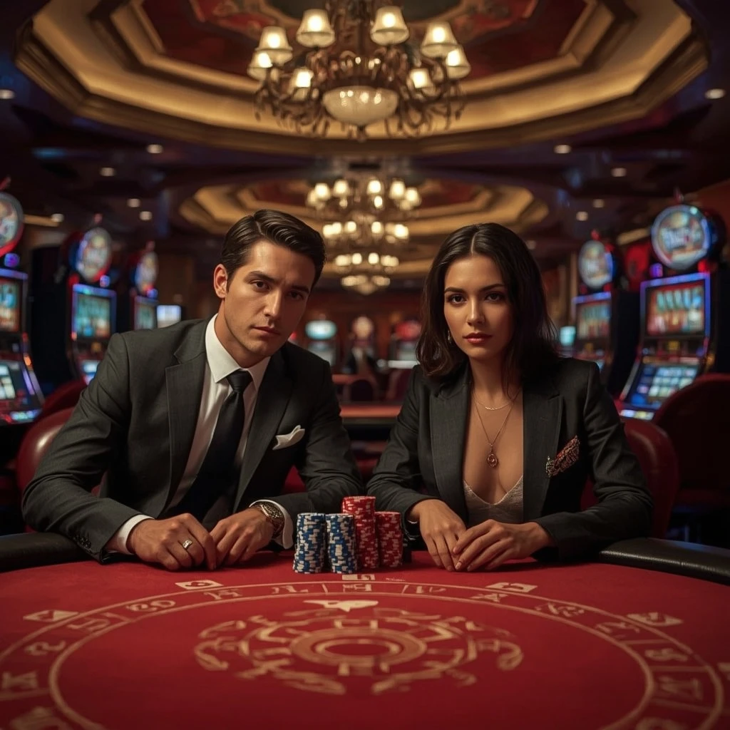 Deux joueurs de poker dans un BetOnRed Casino